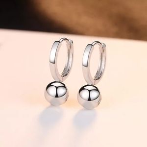 NEW Elegant 925 Sterling Silver Ball Hoop Earrings
